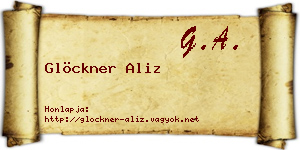 Glöckner Aliz névjegykártya
